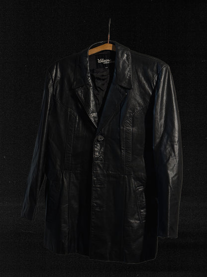 Black Genuine Leather Coat -M- PODZIM/ZIMA 2025