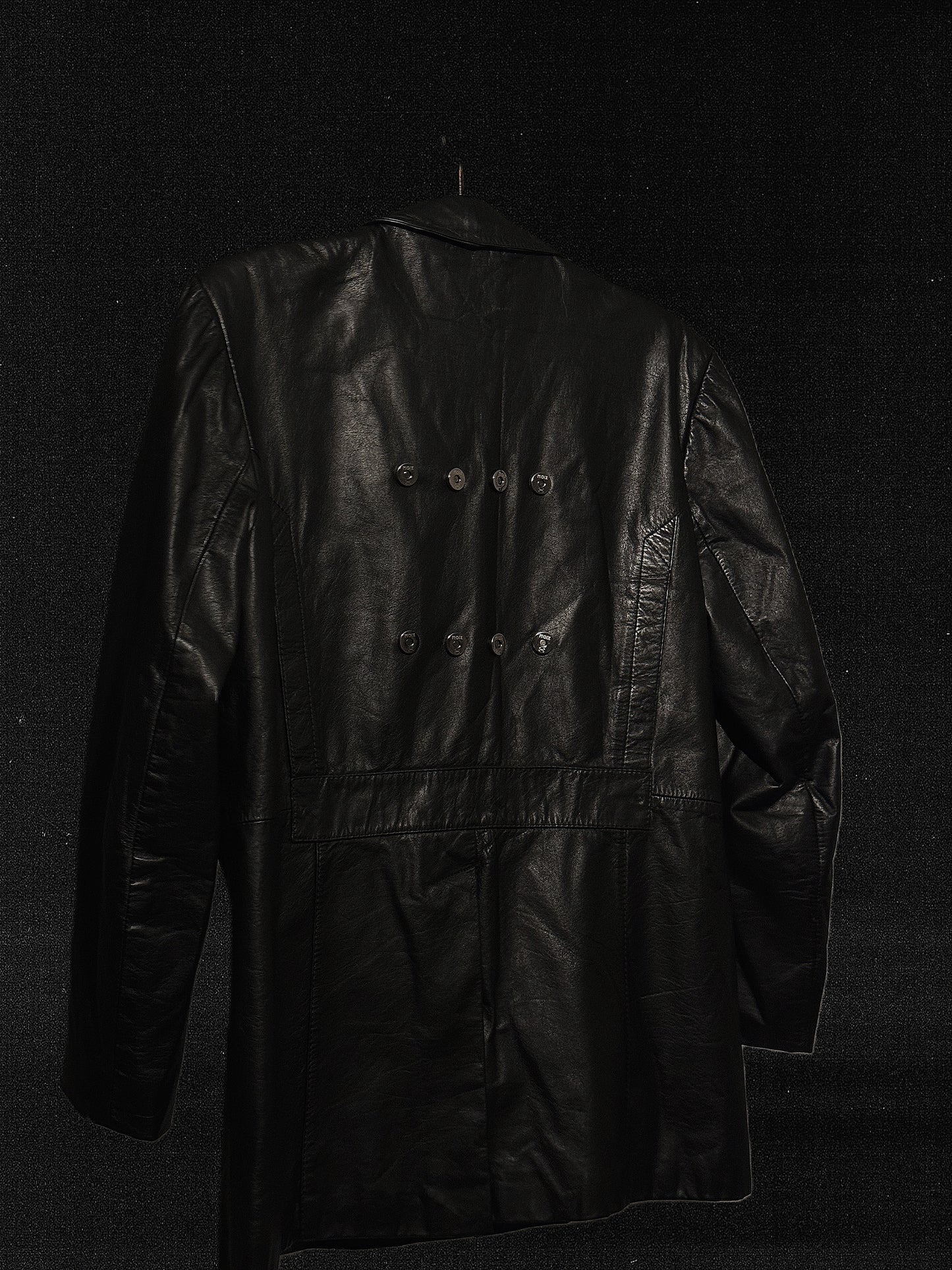 Black Genuine Leather Coat -M- PODZIM/ZIMA 2025
