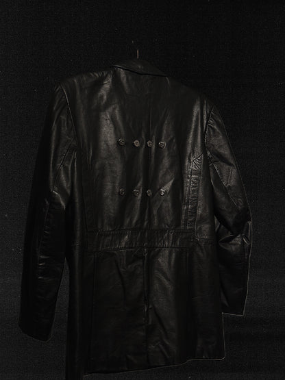 Black Genuine Leather Coat -M- PODZIM/ZIMA 2025