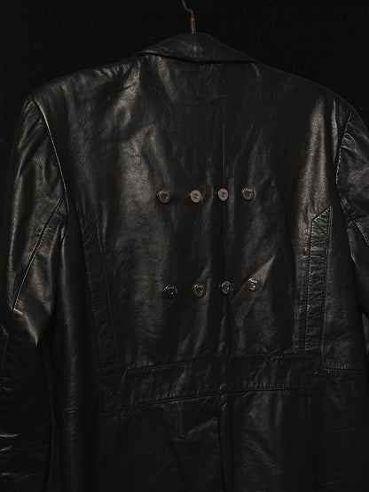 Black Genuine Leather Coat -M- PODZIM/ZIMA 2025